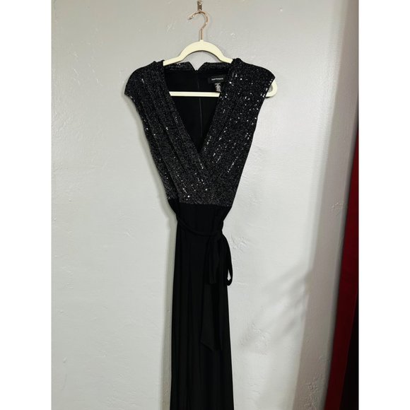 R&M Richards Black Shiny JumpSuit Size 10 - Picture 1 of 7